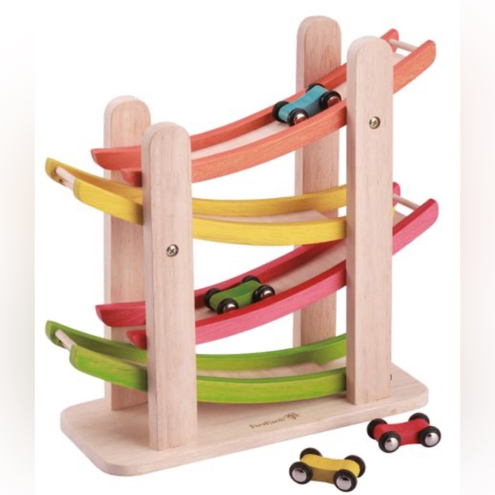 BABY: EverEarth Colorful Wooden Car Ramp Racer
